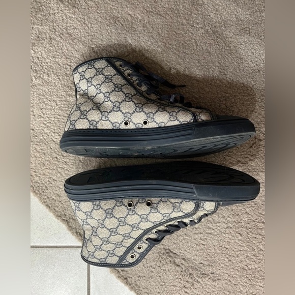 Gucci GG Brooklyn California High Top leather Logo monogram canvas sneakers shoe - Picture 3 of 12